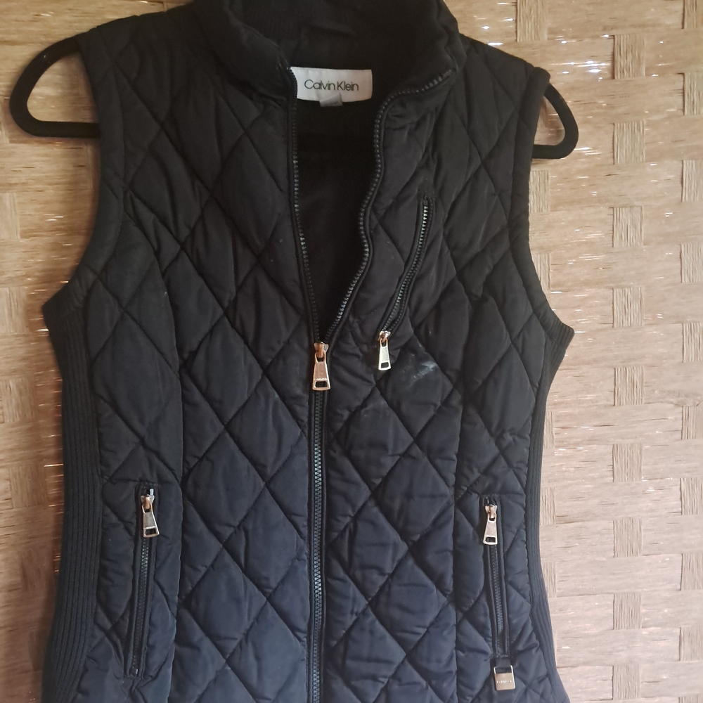 Calvin Klein Black Quilted Sleeveless Vest